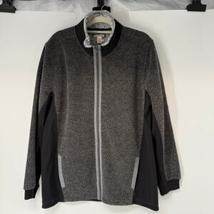 Carbon 2 Cobalt Nuvola Fleece Jacket Mens LT Gray Black Zip Up Fleece Lining